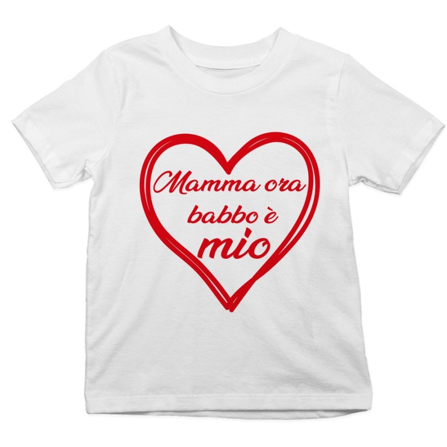 T-shirt bambino mamma ora babbo è mio Per il papà