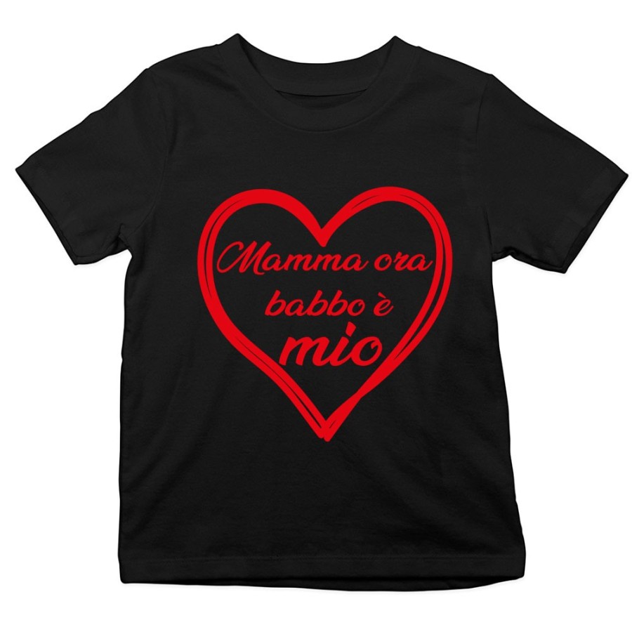 T-shirt bambino mamma ora babbo è mio Per il papà