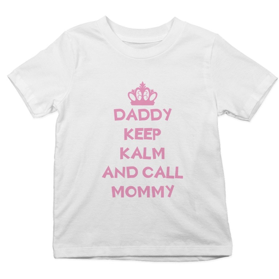 T-shirt bambino daddy keep calm and call mommy Per il papà