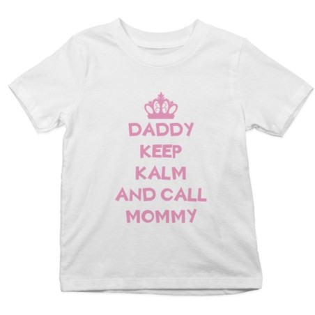T-shirt bambino daddy keep calm and call mommy Per il papà