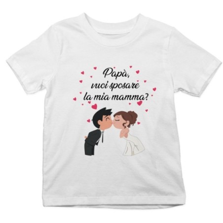 T-shirt bambino papà vuoi sposare la mia mamma abiti da sposi Per il papà