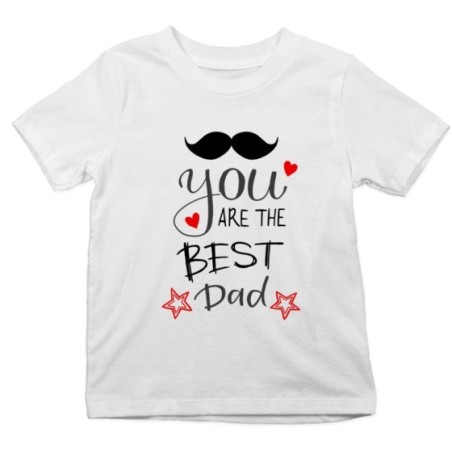 T-shirt bambino you are the best dad mustache Per il papà