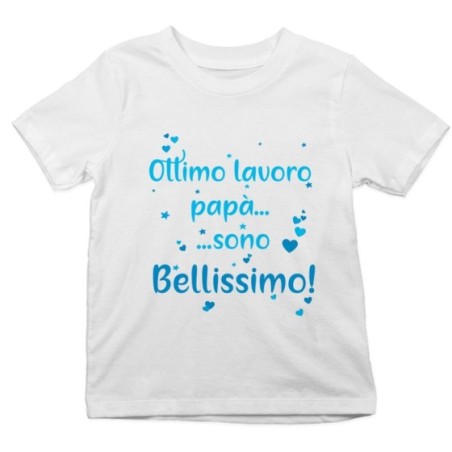 T-shirt bambino ottimo lavoro papà sono bellissimo