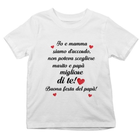 T-shirt bambino mamma non poteva scegliere marito e papà...