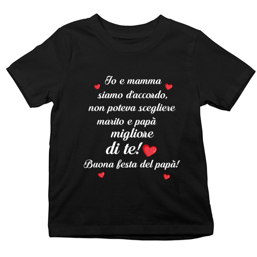T-shirt bambino mamma non poteva scegliere marito e papà migliore di te buona festa del papà Per il papà