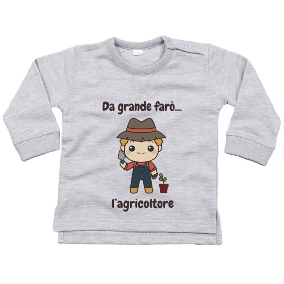 Felpa neonato da grande farò l'agricoltore Da grande farò