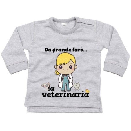 Felpa neonata da grande farò la veterinaria