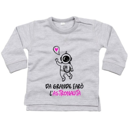 Felpa neonato da grande farò l'astronauta