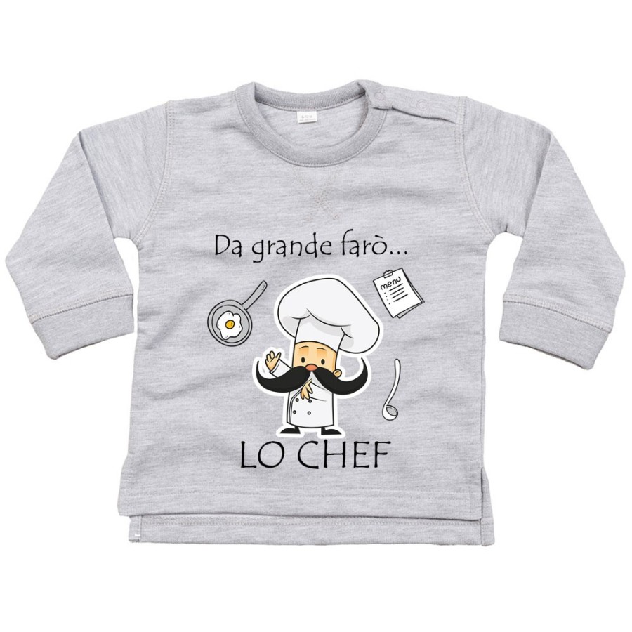 Felpa neonato da grande farò lo chef Da grande farò