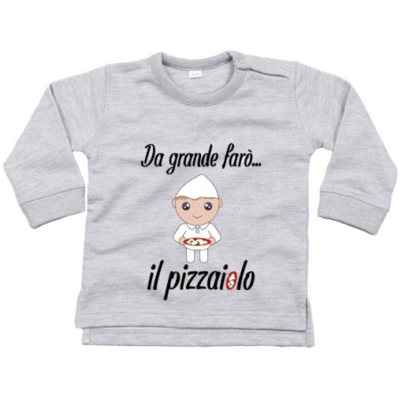 Felpa neonato da grande farò il pizzaiolo