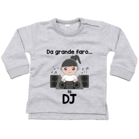 Felpa neonato da grande farò il dj