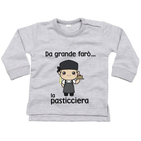 Felpa neonato da grande farò il pasticcere