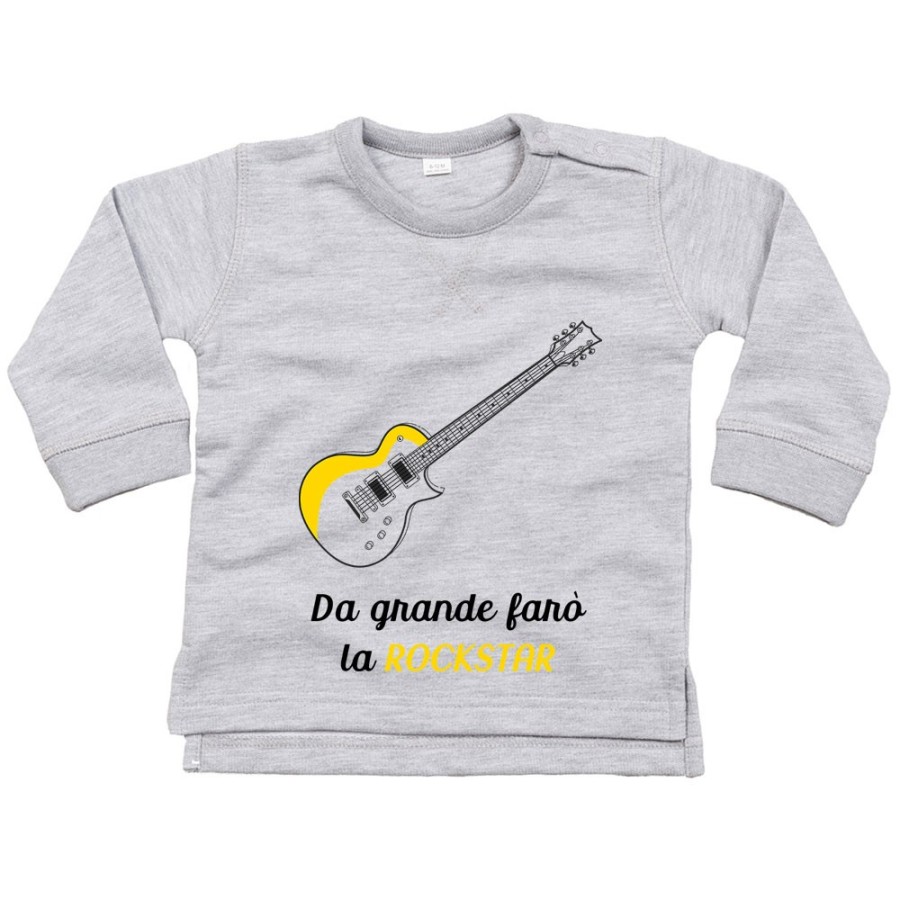 Felpa neonato da grande farò la rockstar Da grande farò