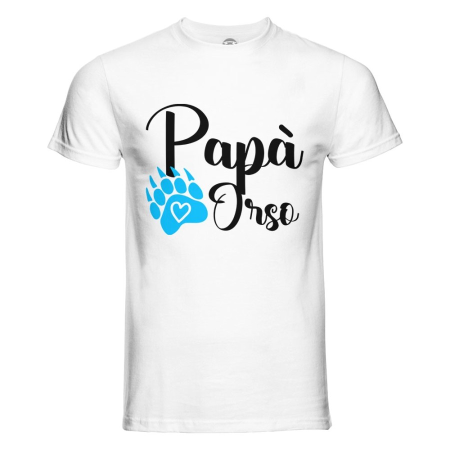 T-shirt uomo papà zampa orso Per il papà