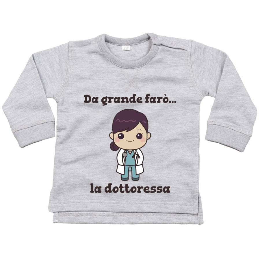 Felpa neonata da grande farò la dottoressa Da grande farò