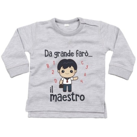 Felpa neonato da grande farò il maestro