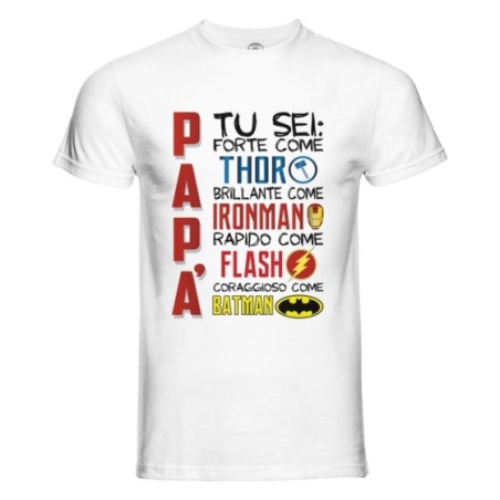 T-shirt uomo papà tu sei forte thor brillante ironman...