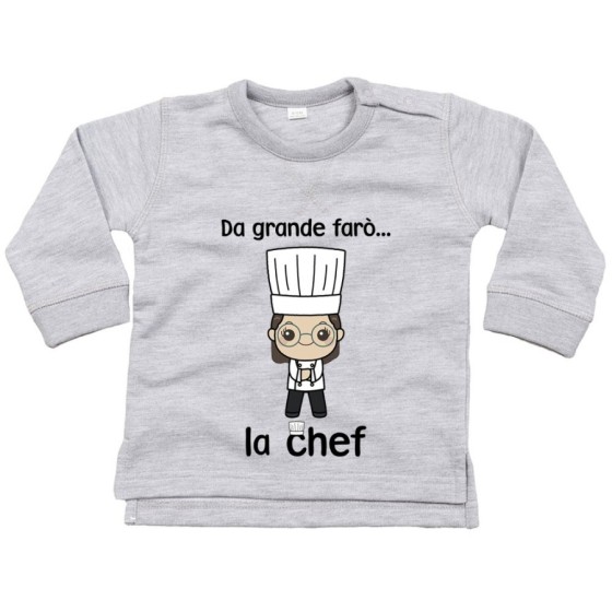 Felpa neonato da grande farò lo chef Da grande farò