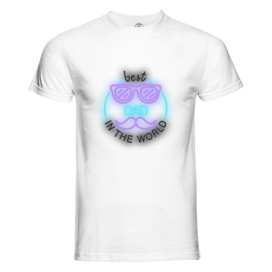 T-shirt uomo best dad in the world neon Per il papà