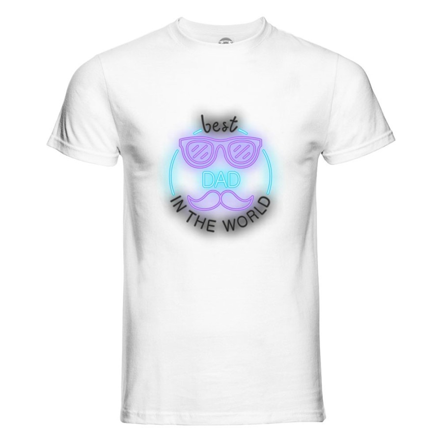 T-shirt uomo best dad in the world neon Per il papà