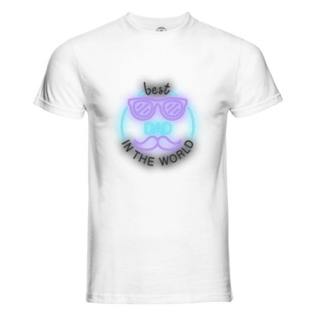 T-shirt uomo best dad in the world neon