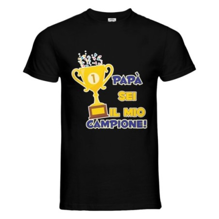 T-shirt uomo papà sei il mio campione