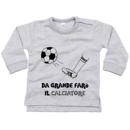 Felpa neonato da grande farò il calciatore bianco nero