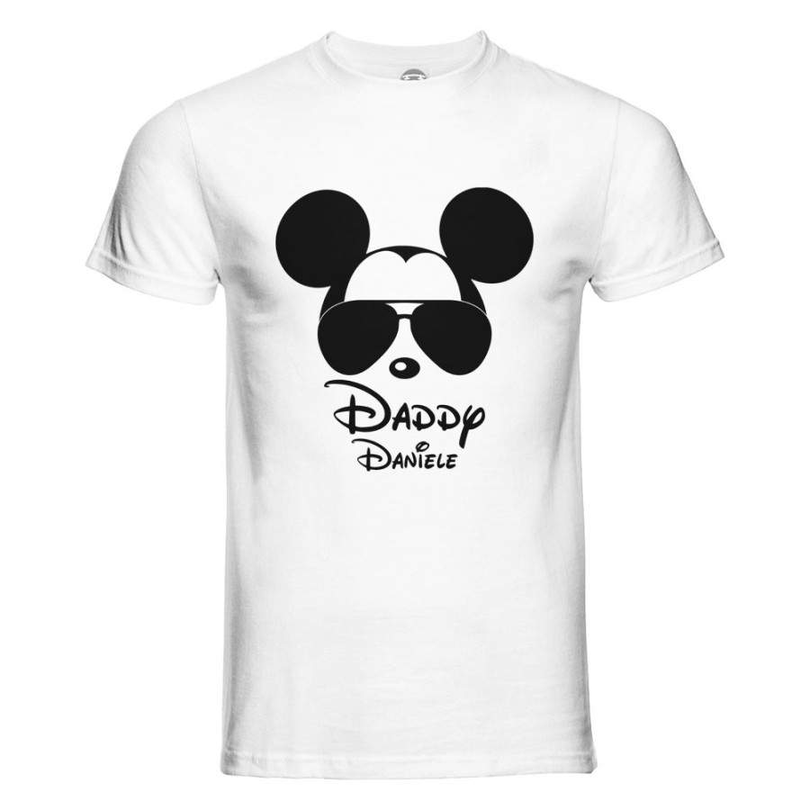 T-shirt uomo personalizzata con nome daddy mickey Per il papà