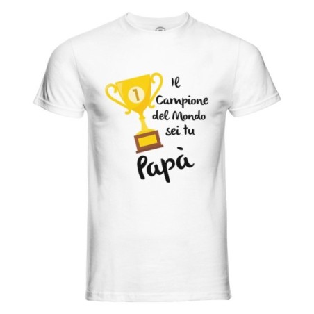 T-shirt uomo il campione del mondo sei tu papà Per il papà