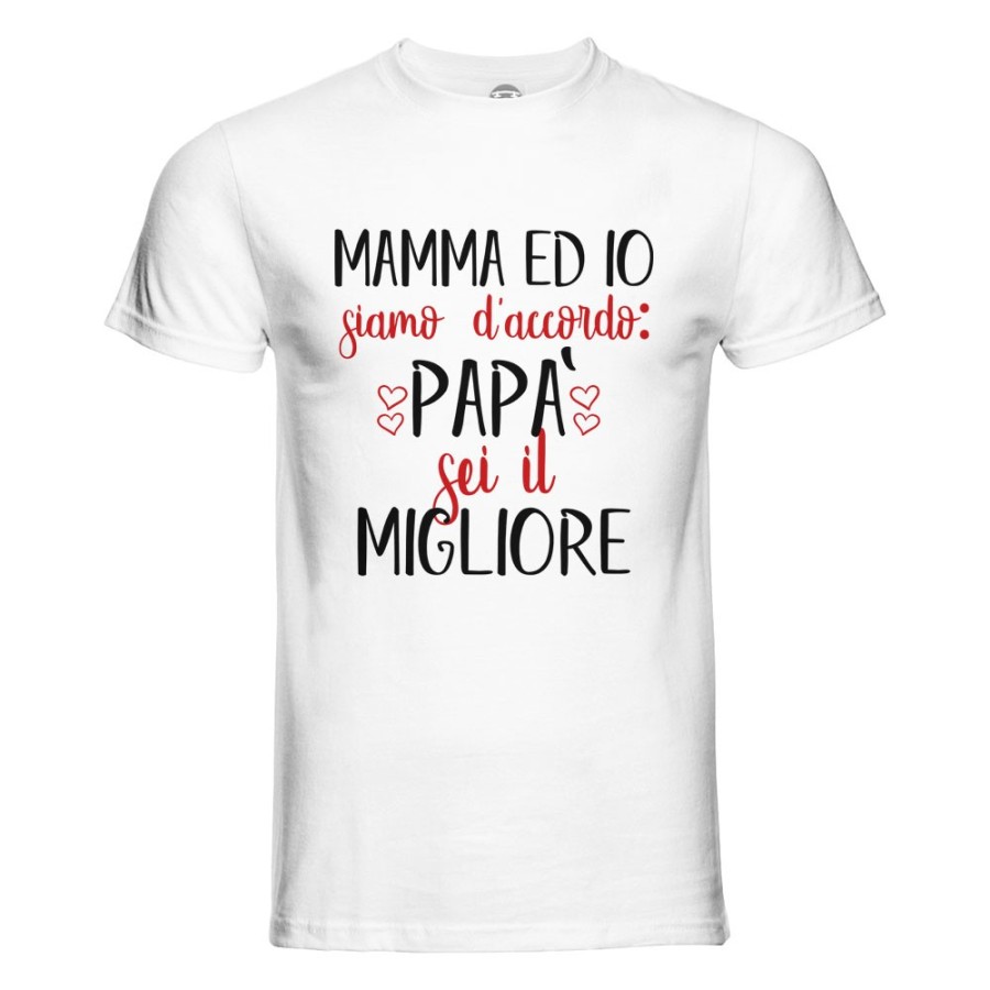 T-shirt uomo mamma ed io siamo d'accordo papà sei il migliore Per il papà