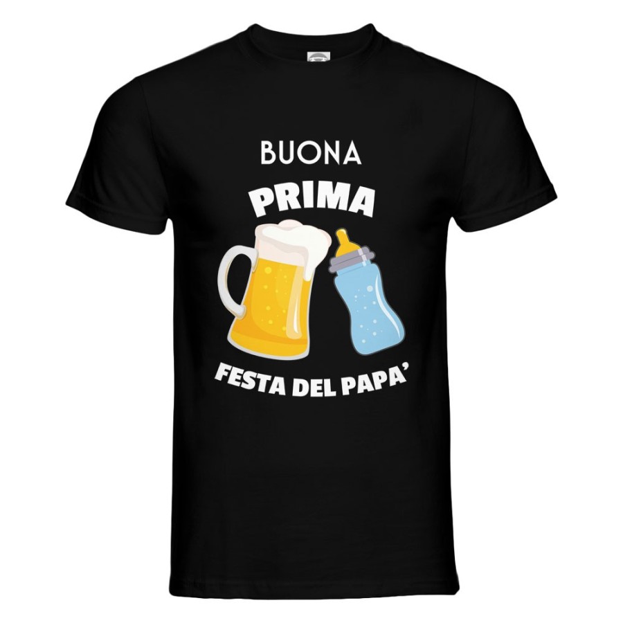 T-shirt uomo buona prima festa del papà birra e latte Per il papà