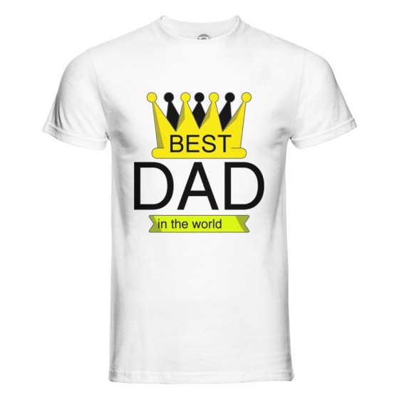 T-shirt uomo best dad in the world with crown Per il papà