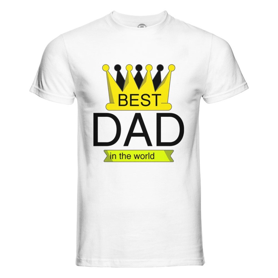T-shirt uomo best dad in the world with crown Per il papà