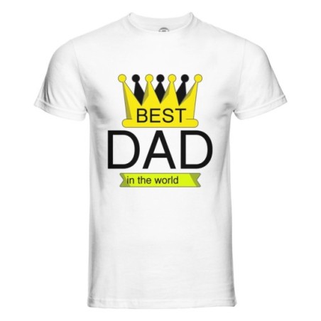 T-shirt uomo best dad in the world with crown