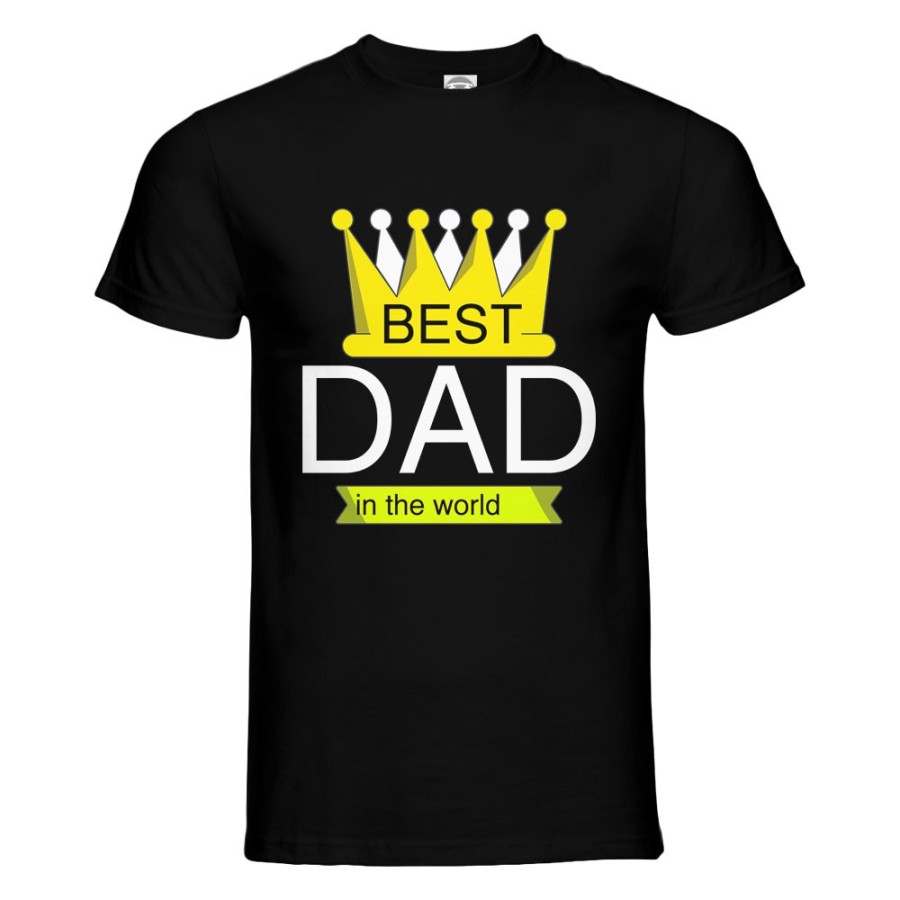 T-shirt uomo best dad in the world with crown Per il papà