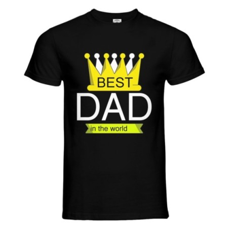 T-shirt uomo best dad in the world with crown Per il papà