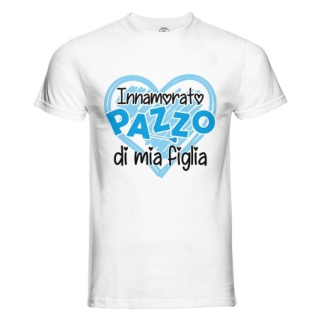 T-shirt uomo innamorato pazzo di mia figlia di mio figlio Per il papà