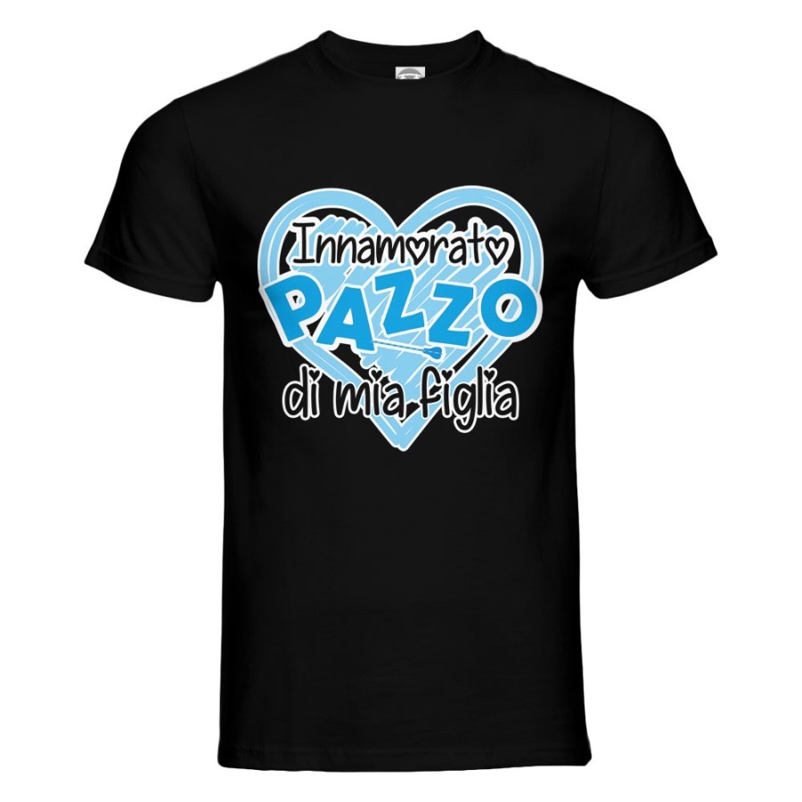 T-shirt uomo innamorato pazzo di mia figlia di mio figlio Per il papà