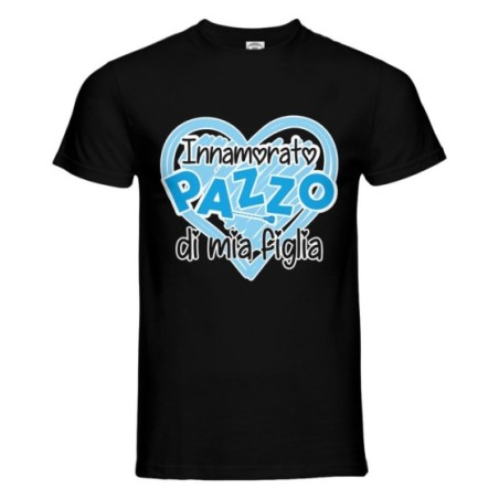 T-shirt uomo innamorato pazzo di mia figlia di mio figlio Per il papà