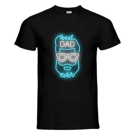 T-shirt uomo best dad ever neon