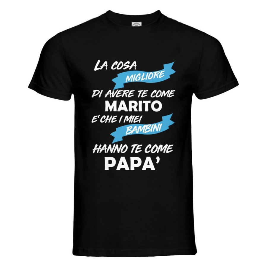 T-shirt uomo la cosa migliore di avere te come marito è che i miei bambino hanno te come papà Per il papà