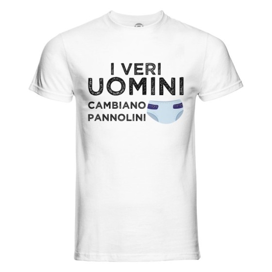 T-shirt uomo i veri uomini cambiano pannolini Per il papà