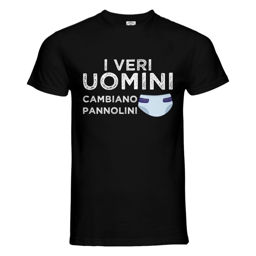 T-shirt uomo i veri uomini cambiano pannolini Per il papà