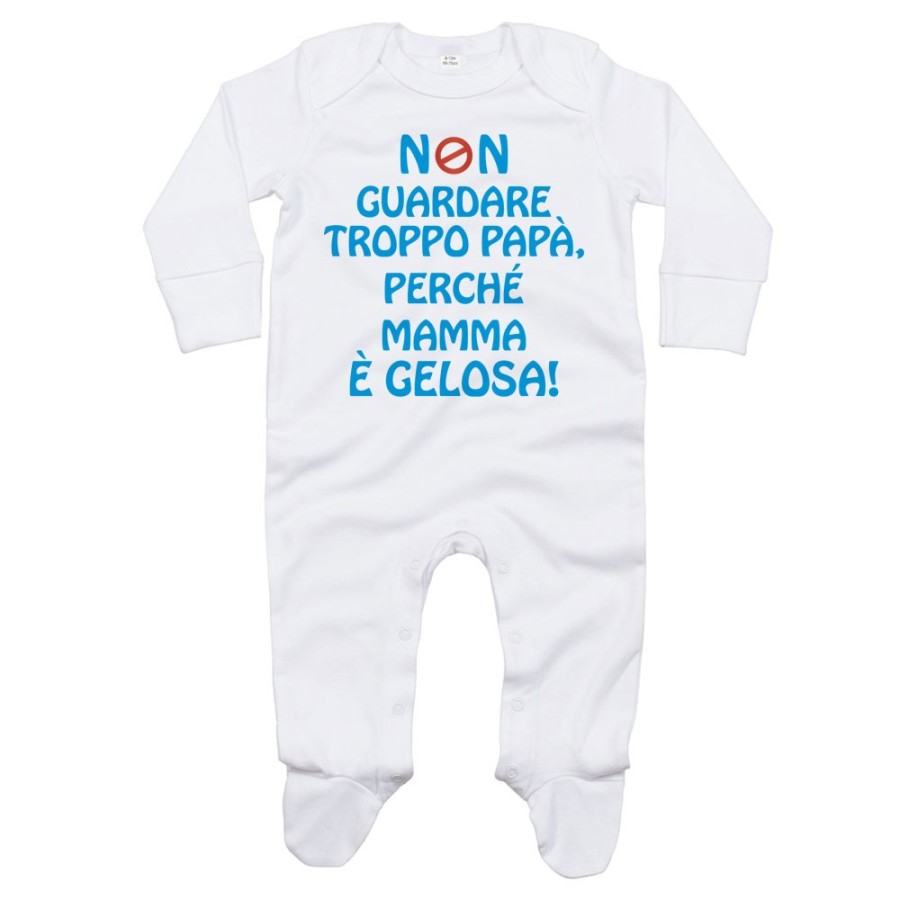 Tutina neonato non guardare troppo papà perchè mamma è gelosa Per il papà