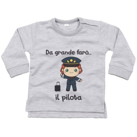 Felpa neonato da grande farò il pilota