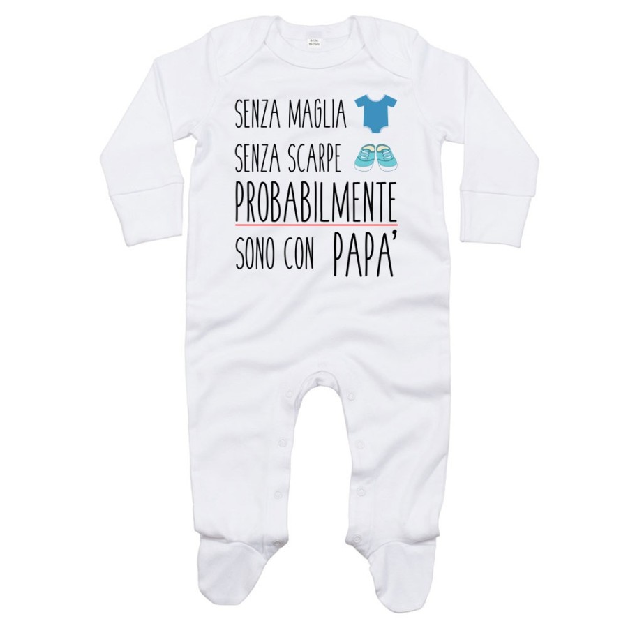 Tutina neonato senza maglia senza scarpe sono con papà Per il papà