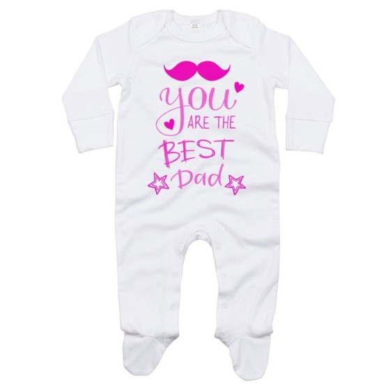 Tutina neonato you are the best dad mustache Per il papà
