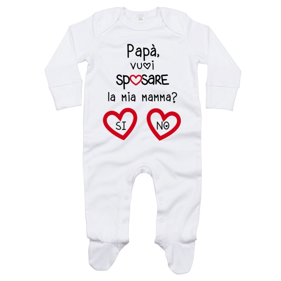 Tutina neonato papà vuoi sposare la mia mamma? si o no? Per il papà