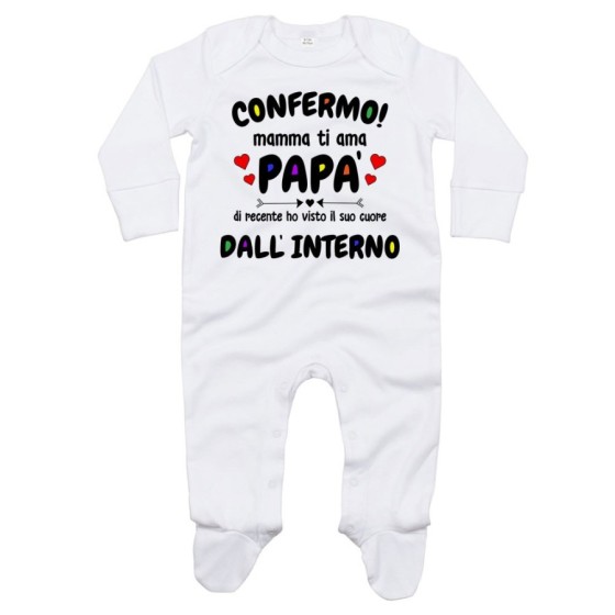 Tutina neonato confermo mamma ti ama papà ho visto di recente il suo cuore dall'interno Per il papà