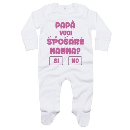 Tutina neonato papà vuoi sposare mamma ? si o no ?